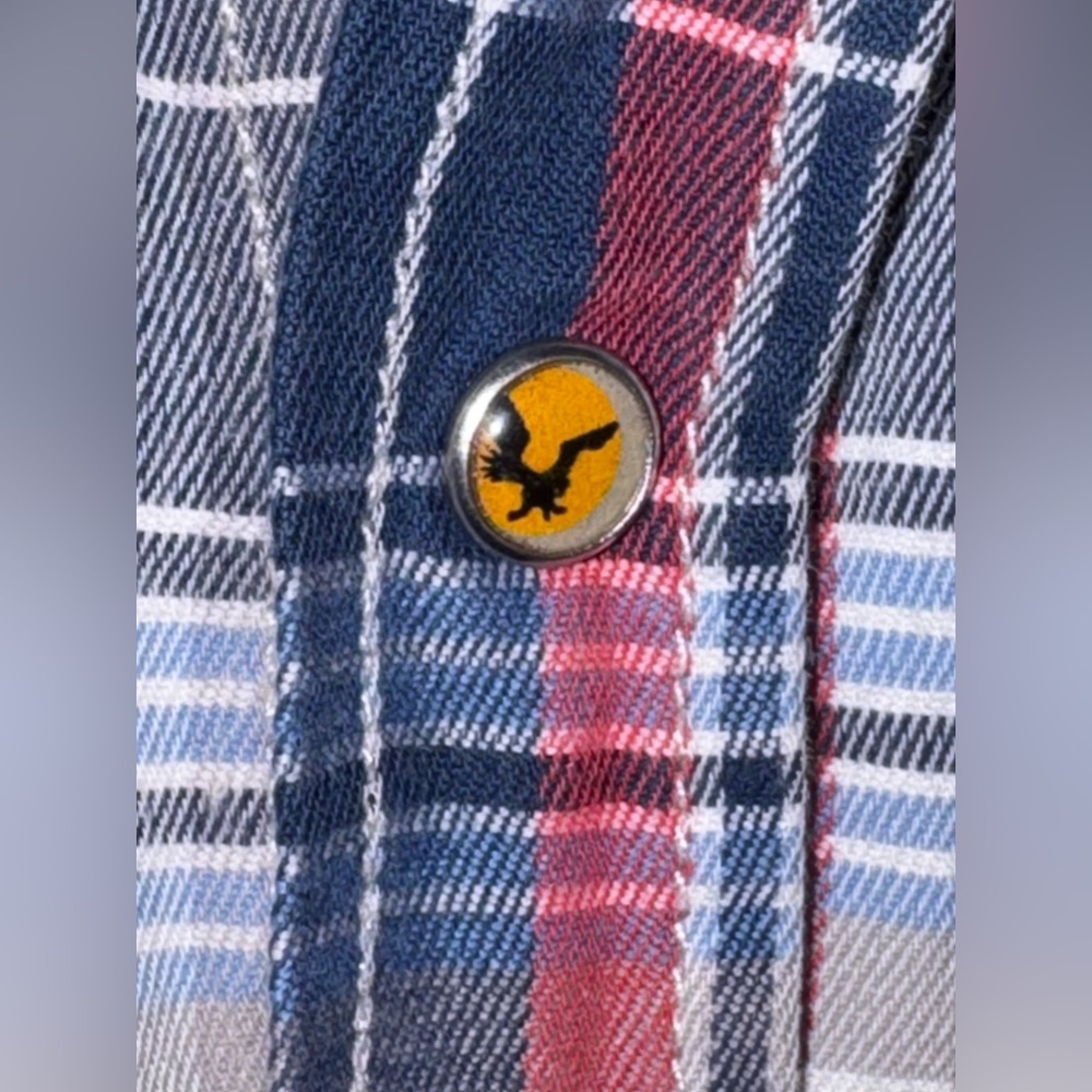 JACHS Boys Plaid Flannel Button-Down Shirt | 100% Cotton | Rule the World Patch - Picture 4 of 11
